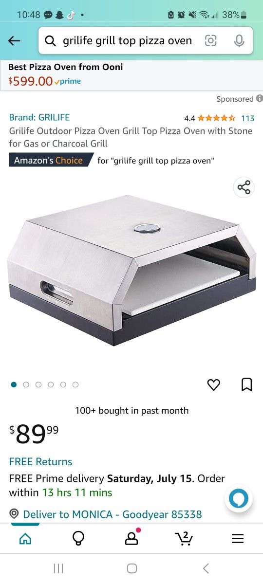 Grilife Outdoor Pizze Oven Top Pizza Oven With Stone For Gas Or