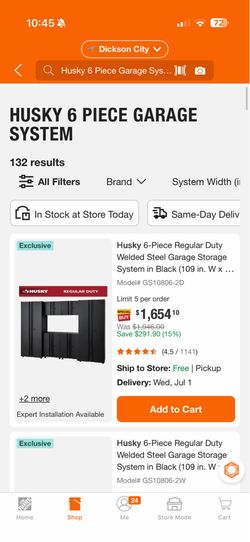 Husky 6 piece garage storage system