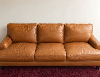 Cognac/caramel color sofa (roomy 3 seater)