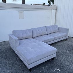 Beautiful Grey Gray Suede Fabric Couches Sofas Sectionals Recliner Modern Contemporary 