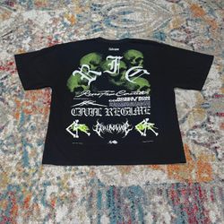 Civil Regime Roses From Concrete Green Skull Tee