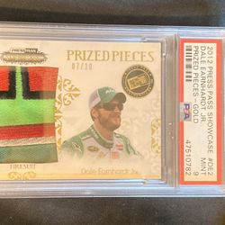 POP 1 Dale Earnhardt Jr 2012 Press Pass Showcase Prized Pieces /10 Firesuit PSA 9 graded card