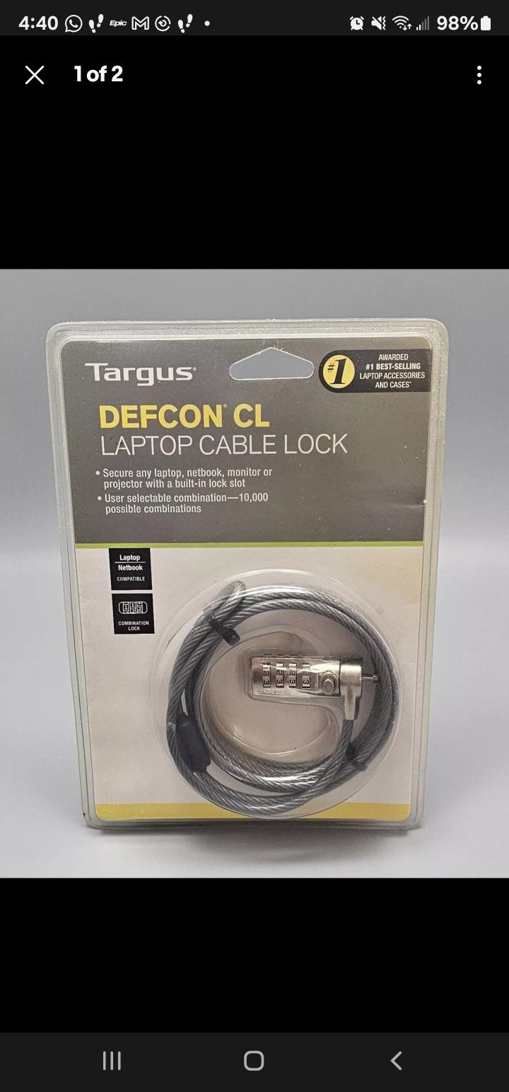 Targus DEFCON CL Laptop Cable Lock
