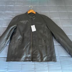 DKNY Leather Racer Jacket - NWT