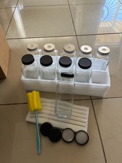 8 oz Glass Juice Bottles With Lids And Straws …