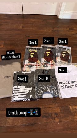 Bape, awful lotta cough syrup, essential shirts