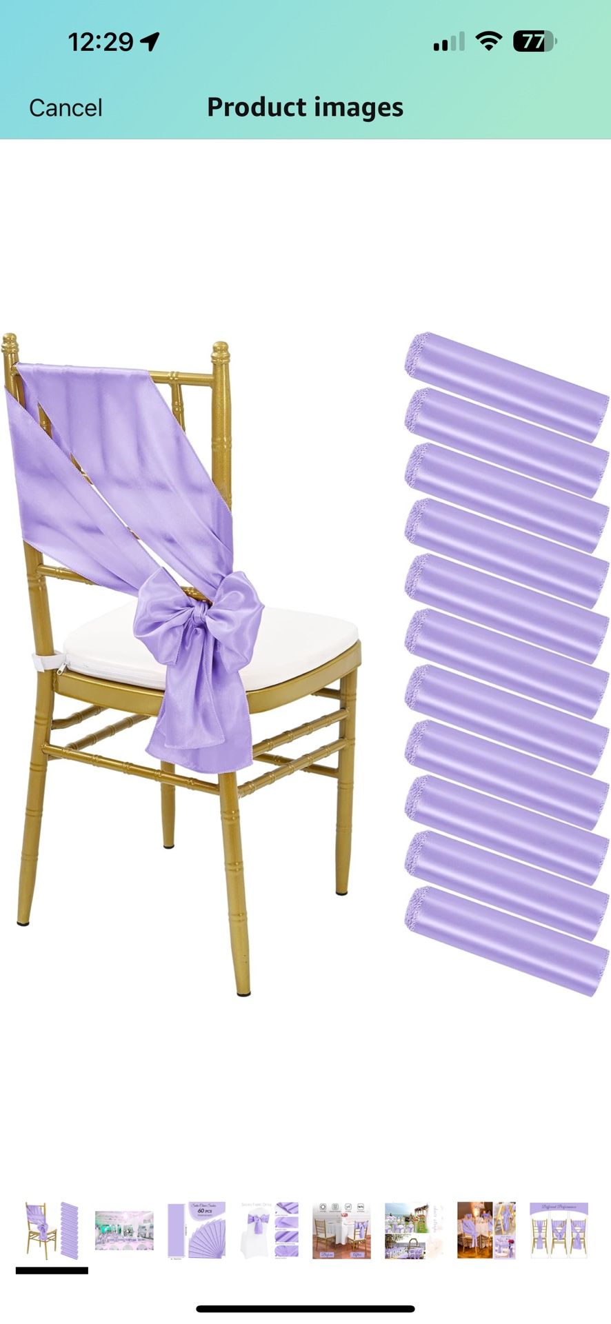 Lavender Chair Sashes