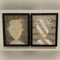 Set Of 2 BOTH Original Modern Fine Art DAN SAYLES Painting San Diego California