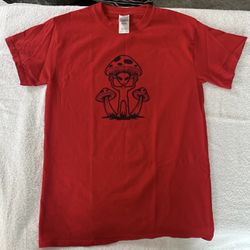 Red alien mushroom tshirt