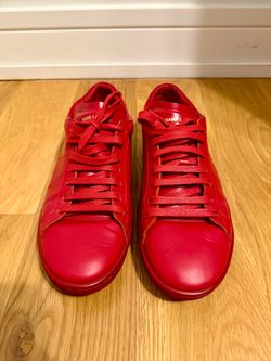 Saint Laurent Paris SL/01 Court Classic Red Low Top Sneakers, Sz 42.5