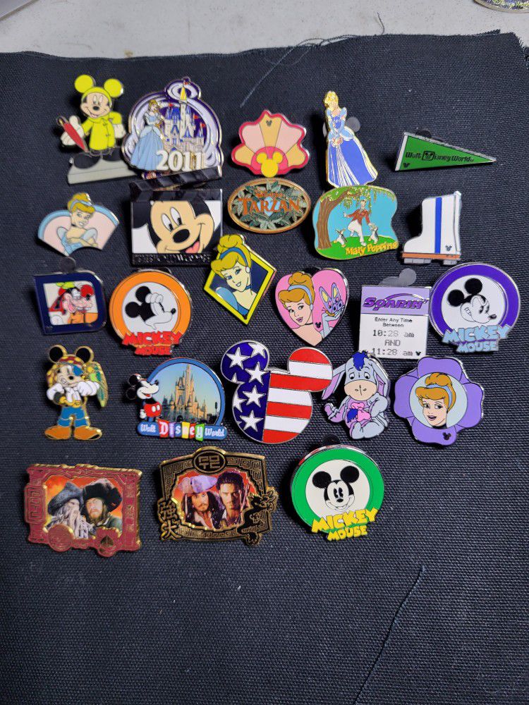 24 Assorted Disney Collector Pins 