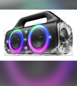 YIER Speakers 80W (Peak) Portable Wireless with Lights, Loud Stereo Sound, IP67 Waterproof, Deep Bass