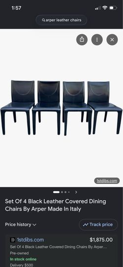 Set of 6 postmodern Italian leather dining chairs