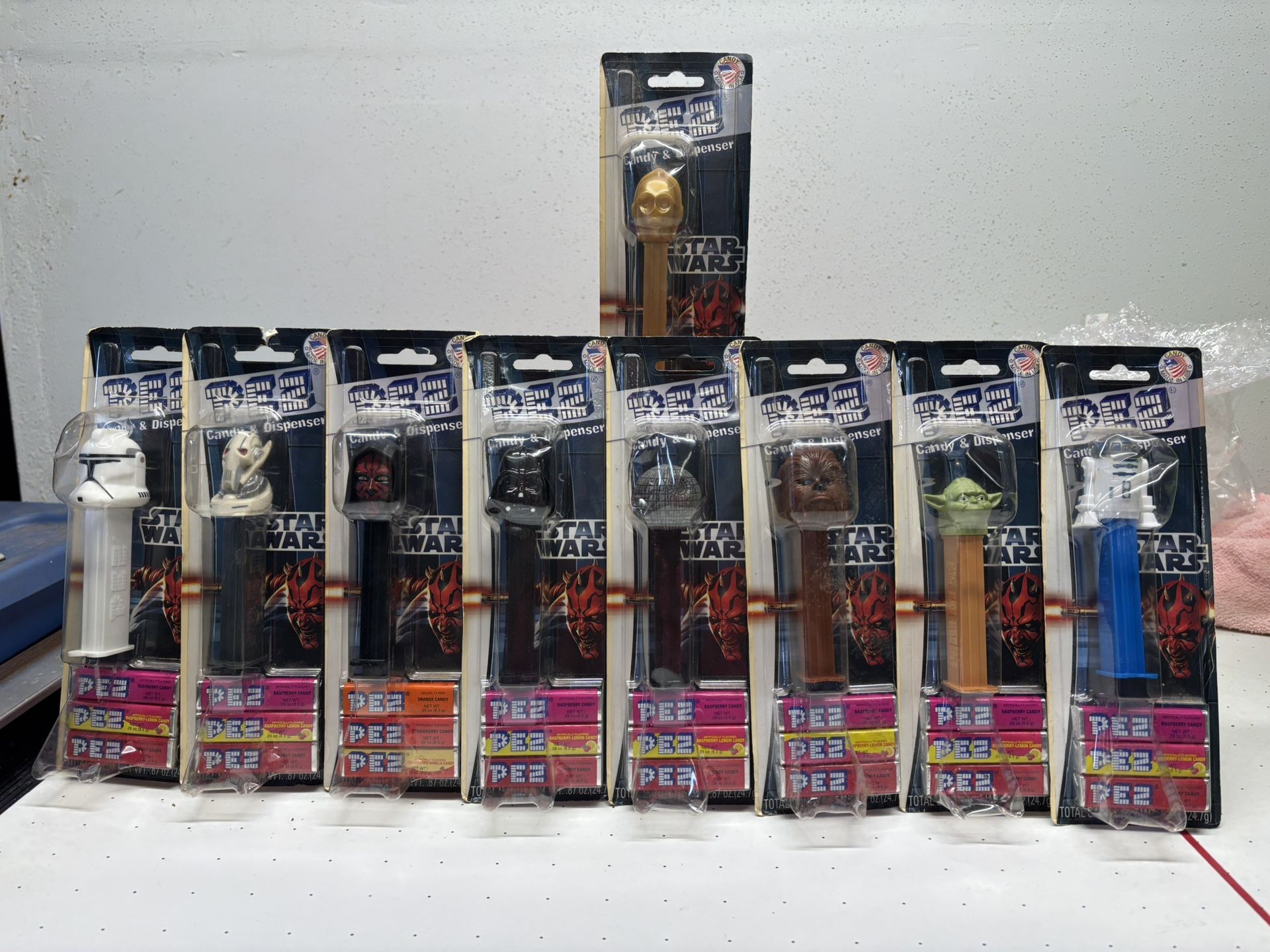 9 Star Wars Pez Dispensers & Candy 2012 Unopened
