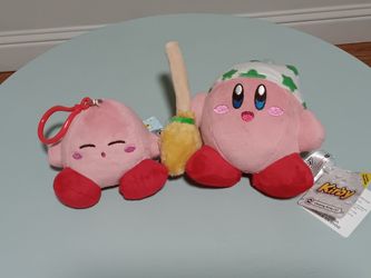 Two Kirby Plushes -Sleeping Kirby & Clean Kirby