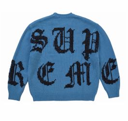 Supreme Cross stitch logo sweater Blue