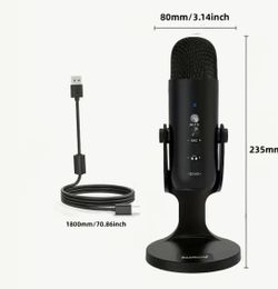  USB Microphone Condenser Computer PC Gaming Mic