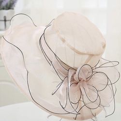 Derby  Or Tea Party Hat Sun Hat Pink UV Protection