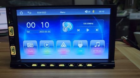 Wireless Apple Carplay Double Din Car Stereo, 7" HD Touch Screen Car Radio Audio Support Wireless Android Auto, Bluetooth, Voice Control, FM