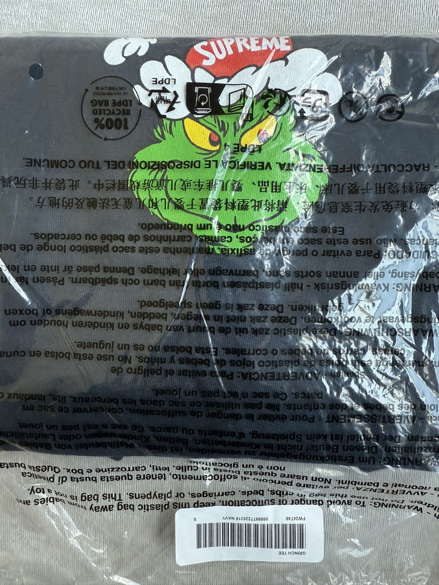 Supreme Grinch Tee - Navy - Small