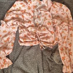 Cropped floral shirt 
