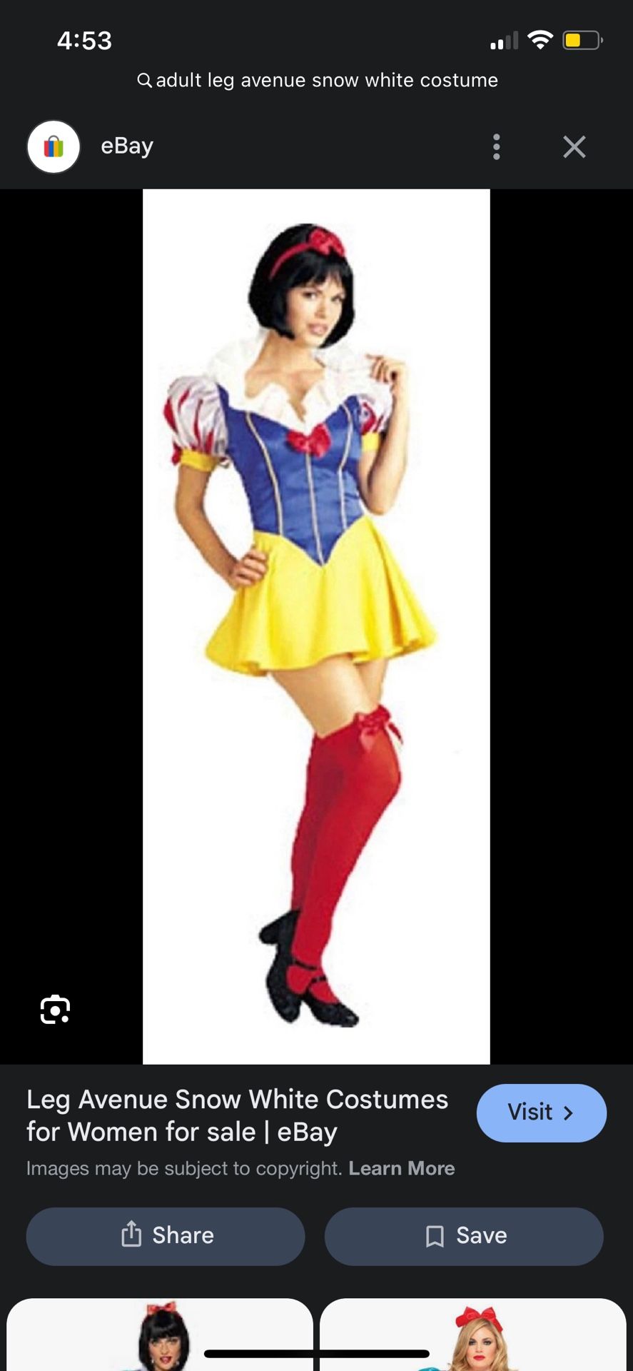 Leg Avenue Snow White Dress Halloween costume Princess Dress