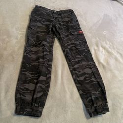 Dickies Pants Men Large Black Camouflage Cargo Trousers Combat Military Joggers