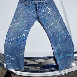  Vintage Mens  Splatter Paint 501s