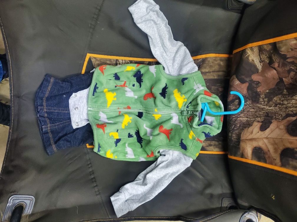 12 months Carters dinosaur vest outfit