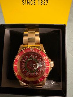 Invicta Gold or Silver Watch with Roulette Dial
