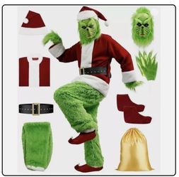 Christmas The Grinch Complete Costume Santa Claus Costume Adult, 3XL, (HITASION)
