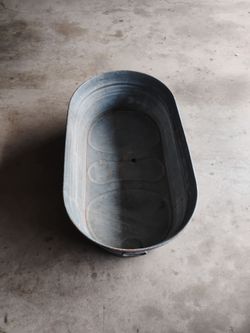 Large Oval Galvanized Metal Wash Tub