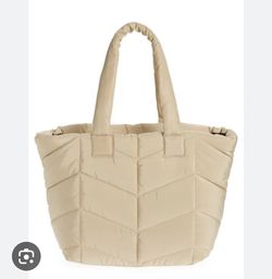 NEW Topshop Stone Chevron Quilt Puffer Tote