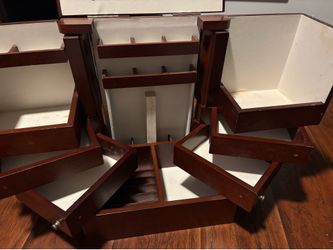 Real wood jewelry organizer or makeup organizer or organizer of some sort