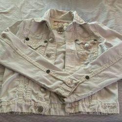 True Religion white Jimmy Super T Denim Jacket 