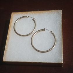 14k gold hoop earrings 1.5 inch height