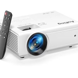 AuKing Projector 2026 Upgraded Mini Projector, Full HD 1080P Home Theater Video Projector, Compatible with HDMI/USB/AV/Smartphone/TV Box/Laptop