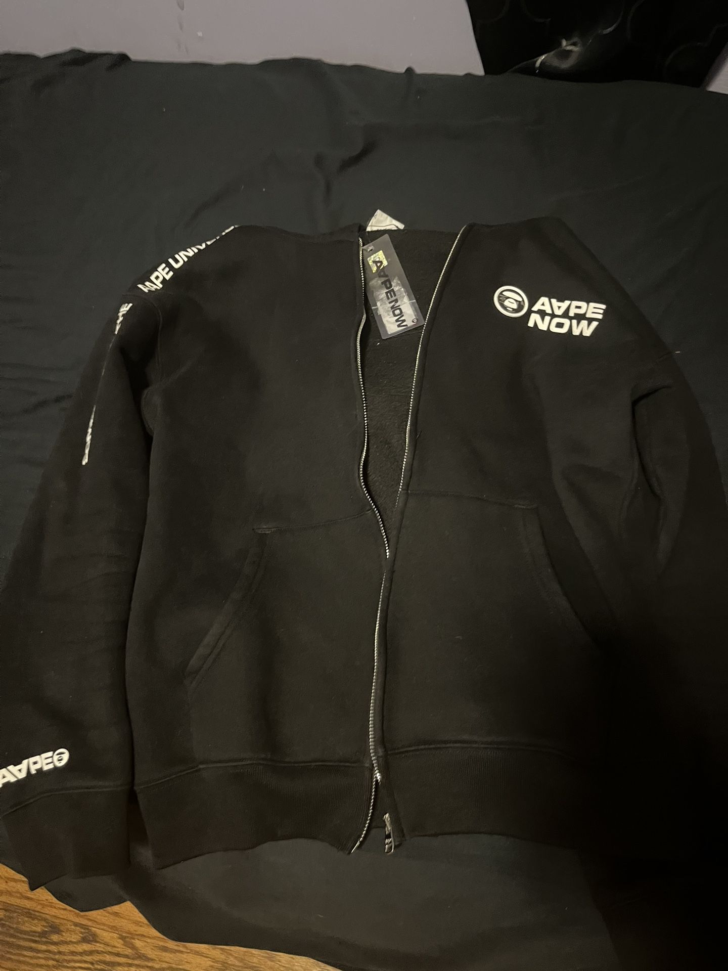 AAPE by BAPE Zip-Up Hoodie - Black - Size [M]  
