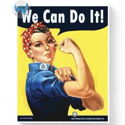 WWII 'We Can Do It!' Rosie the Riveter Wall Art Poster - 24X36