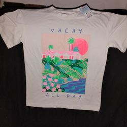 Girl's Size 8 Tee Shirt! Vacay All Day! New W/ Tags! 