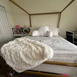 Queen Mattress & Frame Gold $300 OBO