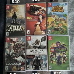 games for nintendo switch the prices are in the photos