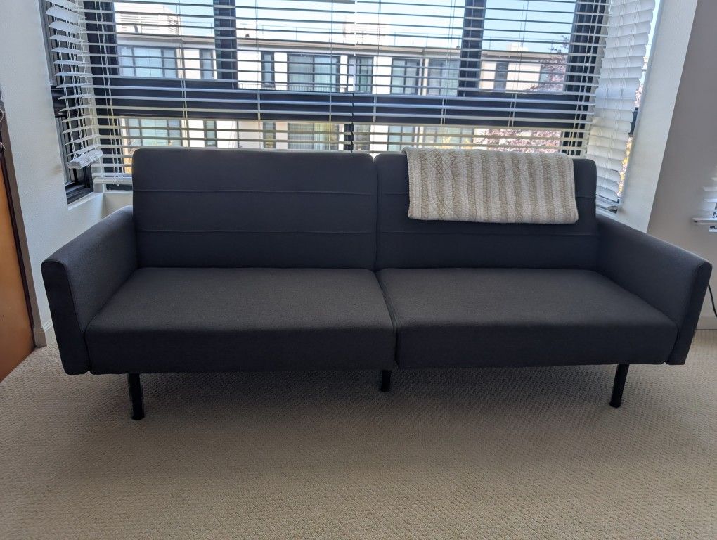 74" Gray Convertible Sleeper Sofa - Seats 3, Twin Bed Size