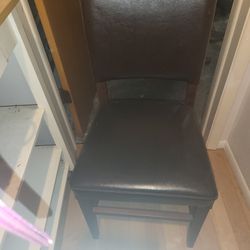 Two Brown Leather Chairs $40