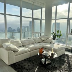 White Cloud Couch 4pc Set Free Delivery ✅ Naveen White Modular Sectional Sofa 