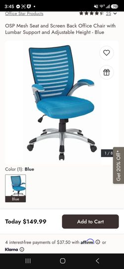 Office Star OSP Mesh Back Office Chair – Blue