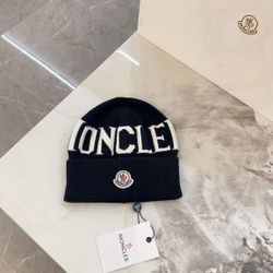 Black And White Moncler Beanie 