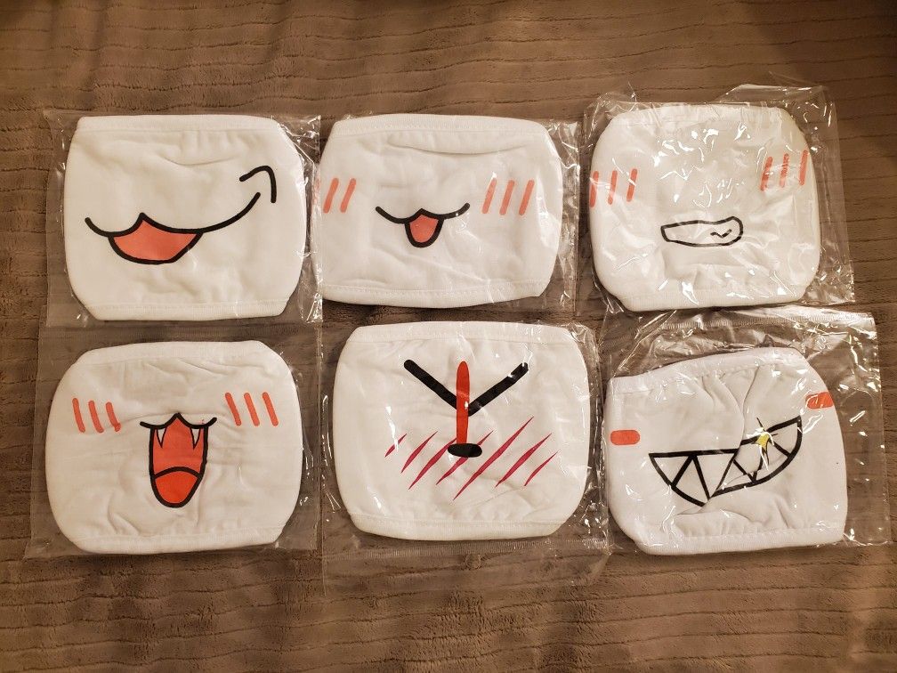 Kawaii Mask- 9PCS Anime Face Mask Reusable Cute Kaomoji Face Mask