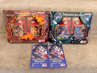 One Piece Card Game Bundle – Illustration Boxes Vol. 5 & 6 + Azure Sea’s Seven