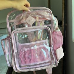 Clear Pink Backpack 
